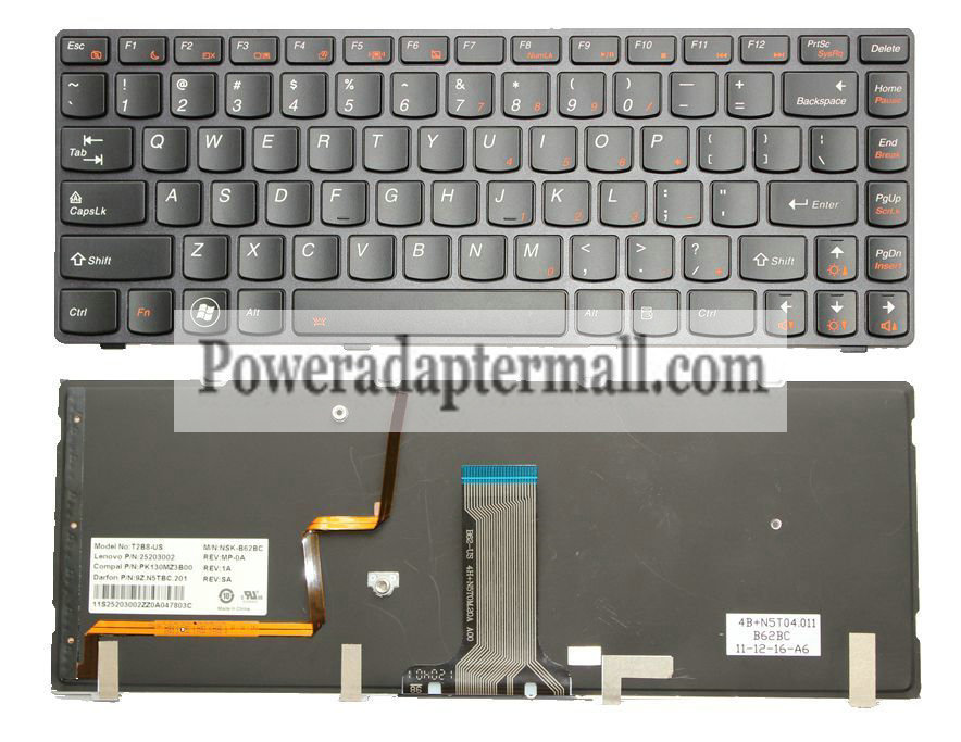 IBM Lenovo Ideapad Y480 Y480A Y480M Y480N Y480P Keyboard Backlit